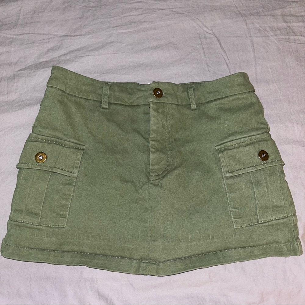 Princess Polly Yesenia Cargo Skort Olive Green 2 Midrise Mini Skirt Shorts Under - Picture 5 of 16
